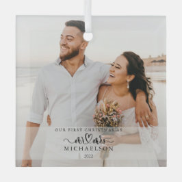 Adorno De Cristal Elegantes Navidades de 1° matrimonio como Sr. y Sr