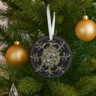 Adorno De Cristal Elegantes Navidades de cristal negro y oro