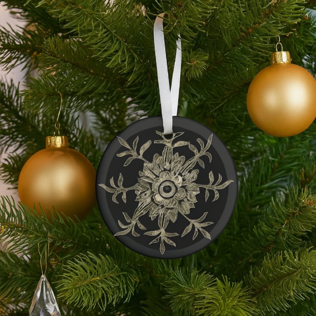 Adorno De Cristal Elegantes Navidades de cristal negro y oro (Subido por el creador)