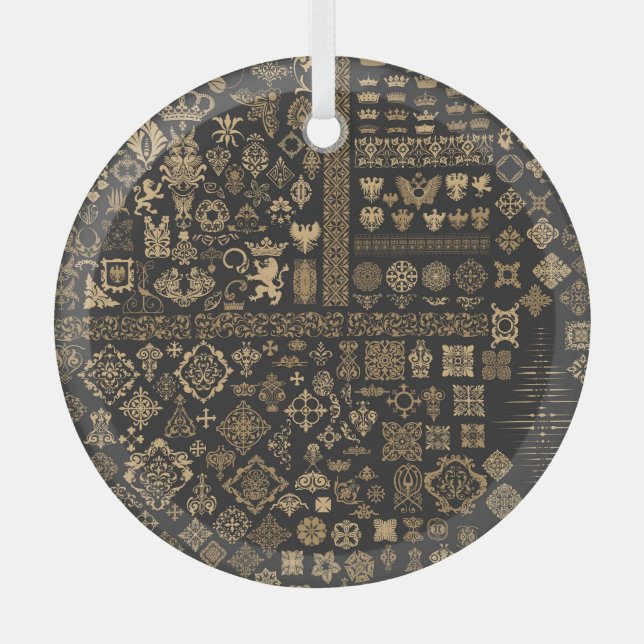 Adorno De Cristal Elementos barrocos: patrón de mega set. (Anverso)