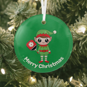 Adorno De Cristal Elf, Navidades de bolas de póleo,