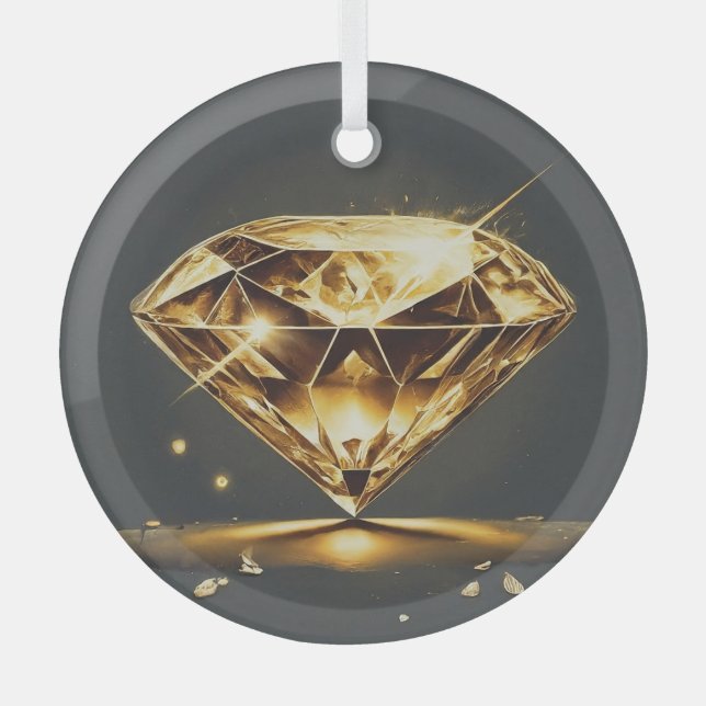 Adorno De Cristal Encrustado de diamantes (Anverso)