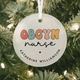 Adorno De Cristal Enfermero Retro OBGYN personalizado