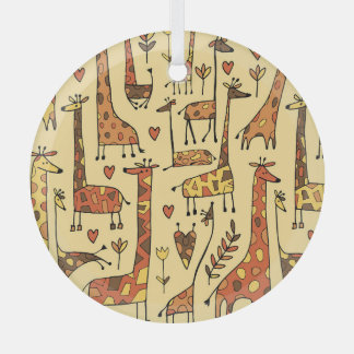 Adorno De Cristal Esbozo de jirafa, diseño divertido y sin inconveni