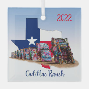 Adorno De Cristal Esbozo de Texas y Carreteras Cadillac