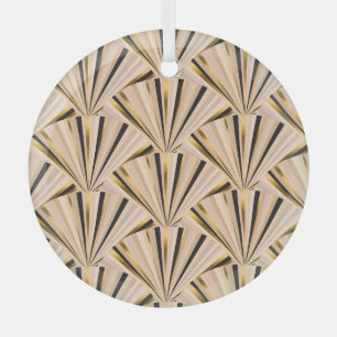 Adorno De Cristal Escalas Art Deco: Glamour dorado geométrico