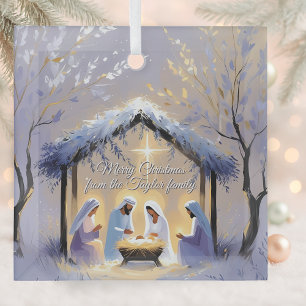 Adorno De Cristal Escena de la Natividad Cristiana Navidades de la S