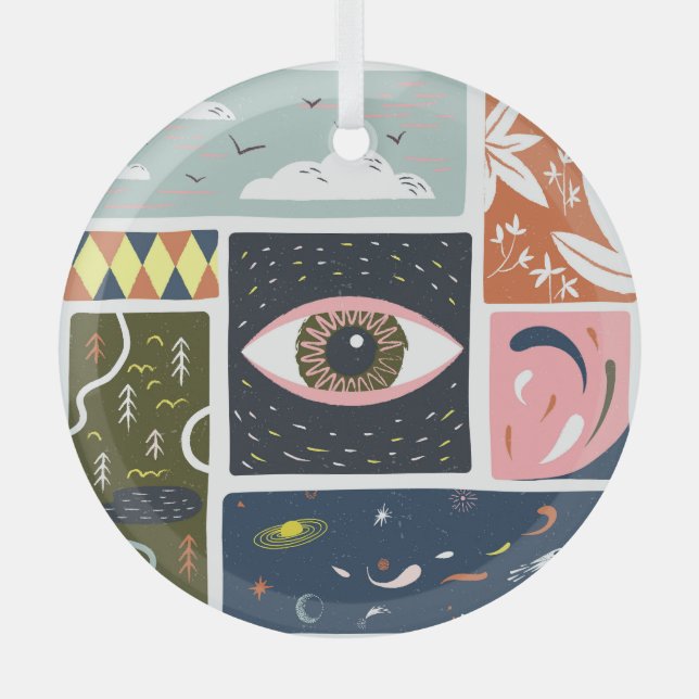 Adorno De Cristal Espacio de la naturaleza cómica: Ilustracion de ot (Anverso)