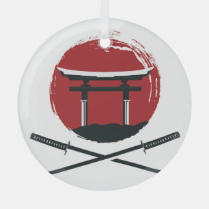 Adorno De Cristal Espada de Samurai: Personalizado de la Puerta de T