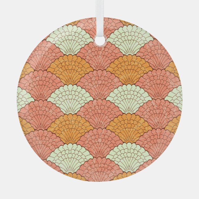 Adorno De Cristal Espectáculo de la Shell: Patrones de mar abstracto (Anverso)