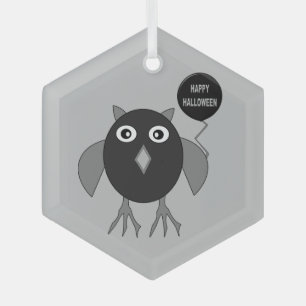 Adorno De Cristal Espeluznante Lechuza de Halloween