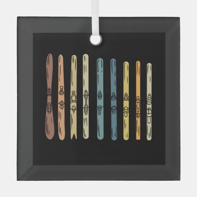 Adorno De Cristal Esquí - Colección de tablas de esquí (Anverso)