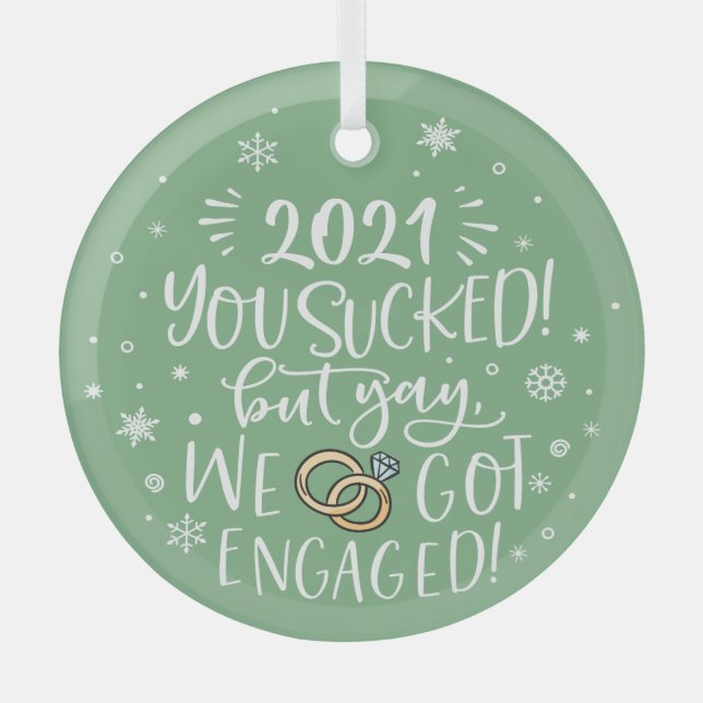 Adorno De Cristal Este año fue un asco, pero nos comprometimos a div (Anverso)