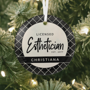 Adorno De Cristal Esteticista Cosmetólogo Licenciado Personalizado
