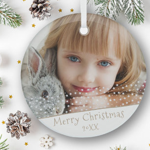 Adorno De Cristal Estrella festiva Feliz Navidad Familia Keepsake Ph