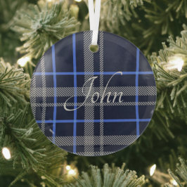 Adorno De Cristal Estuche elegante para iPhone Funda-mate Blue Plaid