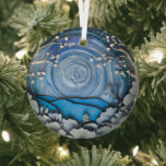 Adorno De Cristal Ethereal 3D Look Winter Scene<br><div class="desc">La preciosa imagen 3D de una escena de invierno brillará y reflejará sus luces y complementará su árbol de Navidad y el resto de su casa de vacaciones. Colores magníficos. Las sombras se imprimen en la imagen,  resaltando el efecto 3D.</div>