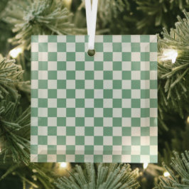 Adorno De Cristal Eucalyptus mist checkerboard pattern
