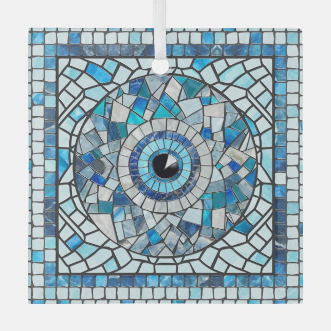 Adorno De Cristal Evil Eye Amulet Mosaic Art (Anverso)