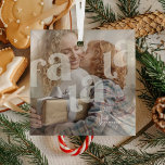 Adorno De Cristal Fa La La Overlay Typography, Navidades de fotograf<br><div class="desc">Decore su hogar con este moderno ornamento de cristal de los Navidades durante las vacaciones. Diseño presenta el texto Fa La La en una tipografía transparente,  superponiendo una fotografía de su elección. ¡Simplemente agregue el nombre de la familia y la viola!</div>