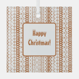 Adorno De Cristal Faded Fair Isle Knit Watercolor Cabincore naranja