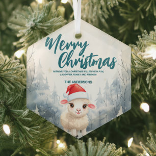 Adorno De Cristal Famoso oveja Morerry Xmas árbol de nieve Fiesta de