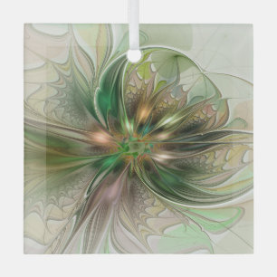 Adorno De Cristal Fantasia abstracta moderna y colorida Flor fractal
