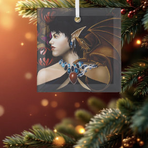 Adorno De Cristal Fantasía de mariposas Elf Dragon