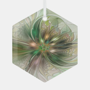 Adorno De Cristal Fantasia moderna abstracta y colorida de flor frac