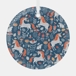 Adorno De Cristal Fantasía popular: Unicornios, conejos, aves