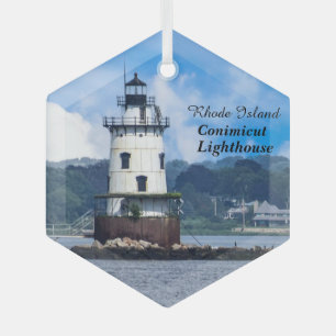 Adorno De Cristal Faro de Conimicut de Rhode Island