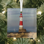 Adorno De Cristal Faros | Faro de Beach Head en Inglaterra<br><div class="desc">Esta impresionante foto de Getty Images muestra el faro de la cabeza de playa,  cerca de Eastbourne,  East Sussex,  Inglaterra.</div>
