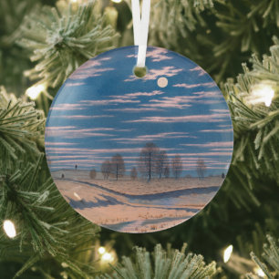 Adorno De Cristal Farrer's Winter Scene in Moonlight: