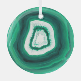 Adorno De Cristal Faux Green Agate Glass Oraments