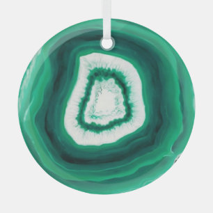 Adorno De Cristal Faux Green Agate Glass Oraments