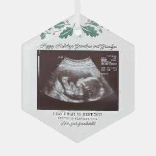 Adorno De Cristal Felices Fiestas Abuelos Ultrasonido Embarazo