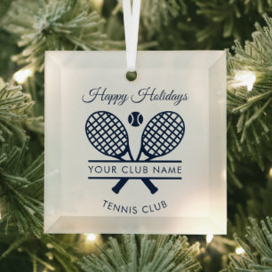 Adorno De Cristal Felices Fiestas de Navidad Lawn Tennis Country Clu