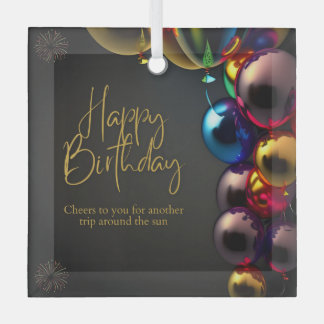 Adorno De Cristal Felicitaciones de cumpleaños metálicas