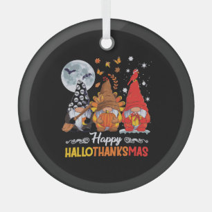 Adorno De Cristal Feliz Día de Acción de Gracias Hallothanksmas Gnom