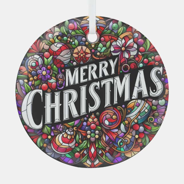 Adorno De Cristal Feliz Navidad (Anverso)