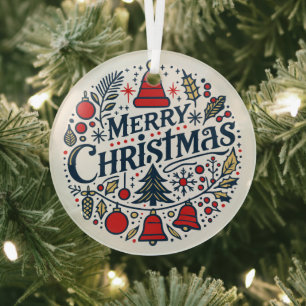 Adorno De Cristal Feliz Navidad 3