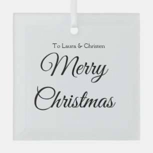 Adorno De Cristal Feliz Navidad añadir nombre texto regalo personali