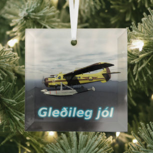 Adorno De Cristal Feliz Navidad - de Havilland DH3-C Otter