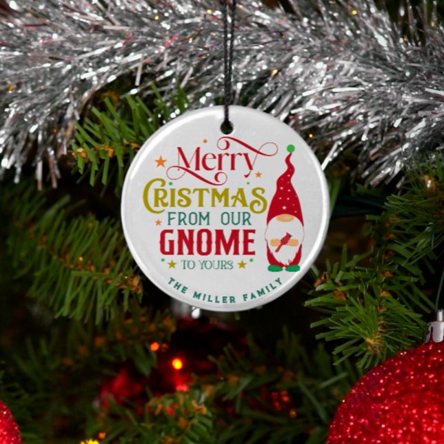 Adorno De Cristal Feliz Navidad De Nuestro Gnome A La Tuya (Subido por el creador)