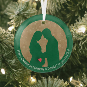 Adorno De Cristal Feliz Navidad, mamá y papá nos vemos en 2026