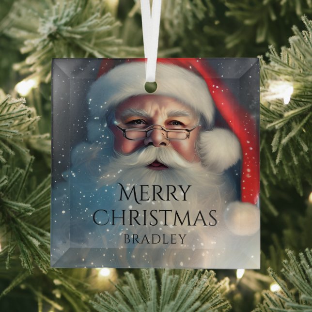 Adorno De Cristal Feliz Navidad Santa Festividad de Invierno (in situ)