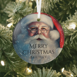 Adorno De Cristal Feliz Navidad Santa Festividad de Invierno