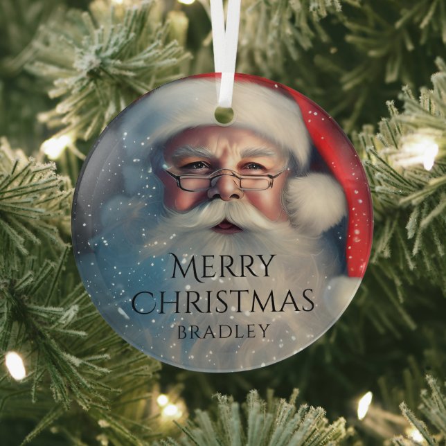 Adorno De Cristal Feliz Navidad Santa Festividad de Invierno (in situ)