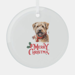 Adorno De Cristal Feliz Navidad Staffordshire Bull Terrier