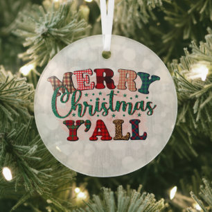 Adorno De Cristal Feliz Navidad Y Todos Planté Texto